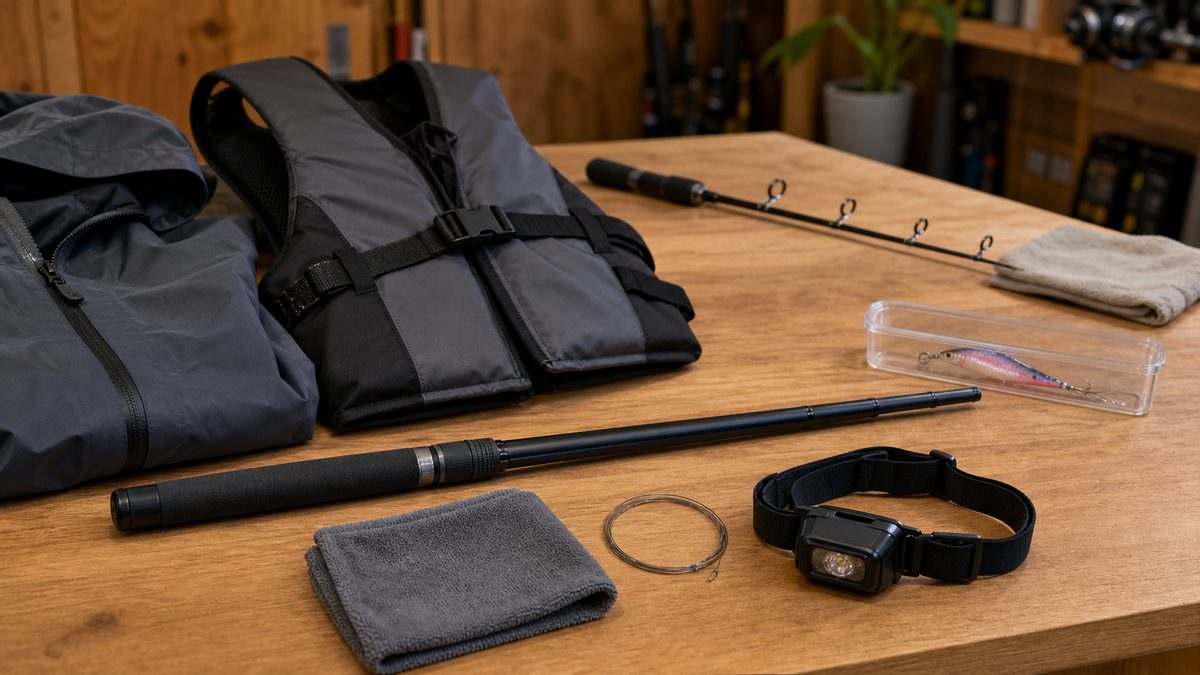 夜釣りと手入れ向けの中通しロッド、軽量リグ向けの外ガイドロッド