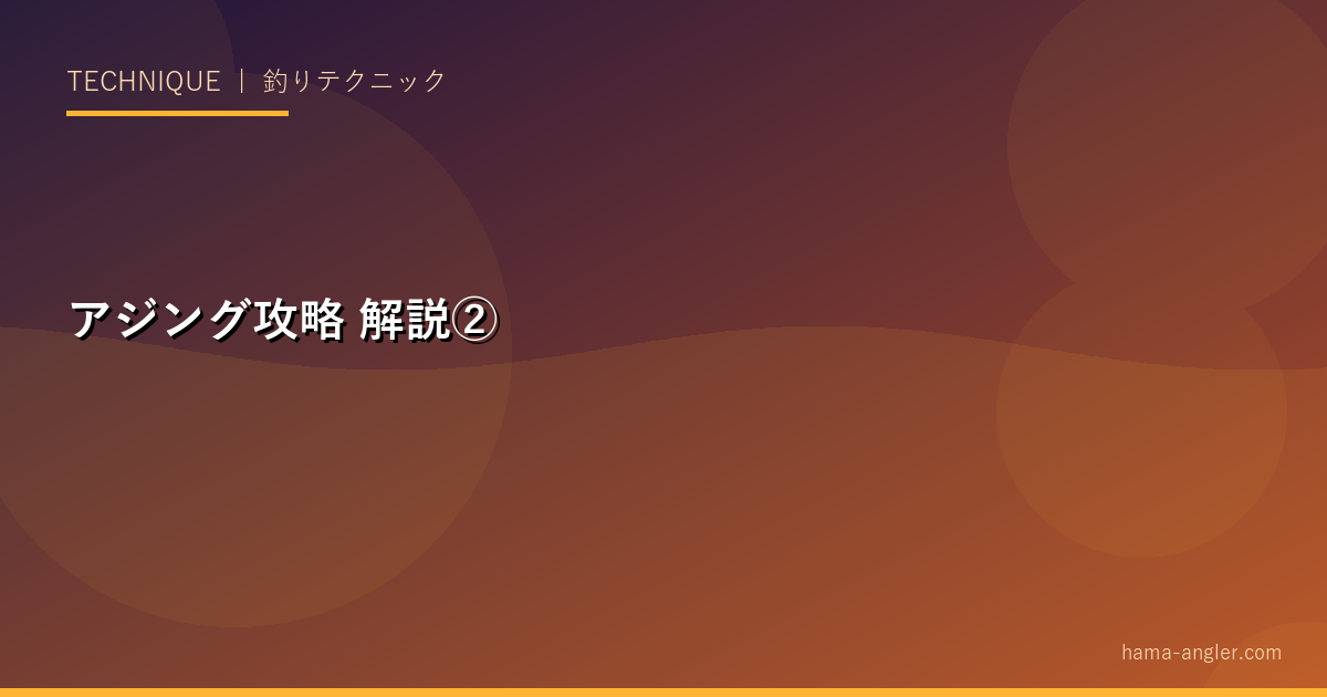アジング攻略の解説画像