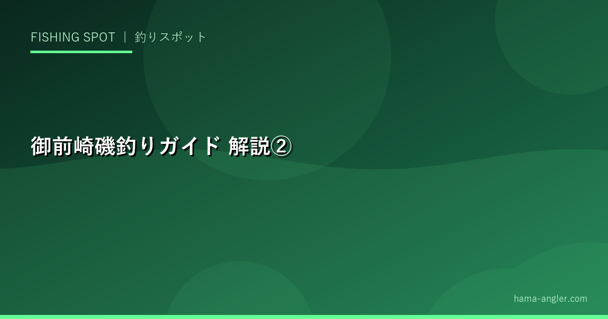 御前崎磯釣りガイドの解説画像