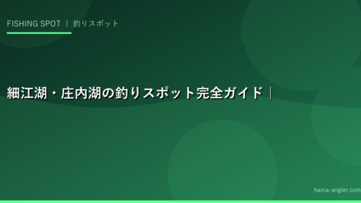 細江湖・庄内湖の釣りスポット完全ガイド｜奥浜名湖の穴場を徹底解説