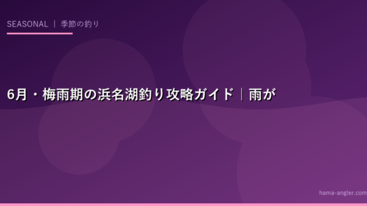 6月・梅雨期の浜名湖釣り攻略ガイド｜雨が魚を動かす季節を完全解説