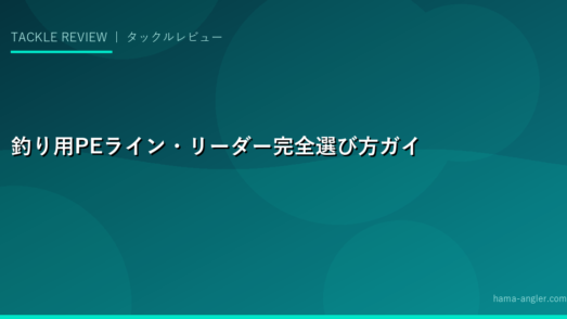 釣り用PEライン・リーダー完全選び方ガイド2026｜号数・素材・結束方法を理解して浜名湖釣りに最適なラインを選ぶ