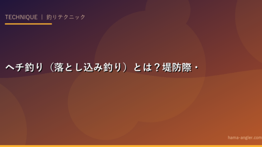 ヘチ釣り（落とし込み釣り）とは？堤防際・テトラ際の釣りを徹底解剖