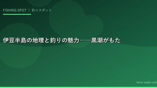 伊豆半島の地理と釣りの魅力――黒潮がもたらす豊かな海