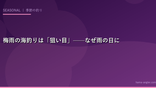 梅雨の海釣りは「狙い目」——なぜ雨の日に大物が釣れるのか