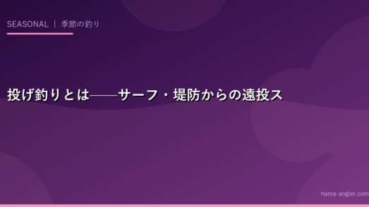投げ釣りとは——サーフ・堤防からの遠投スタイル