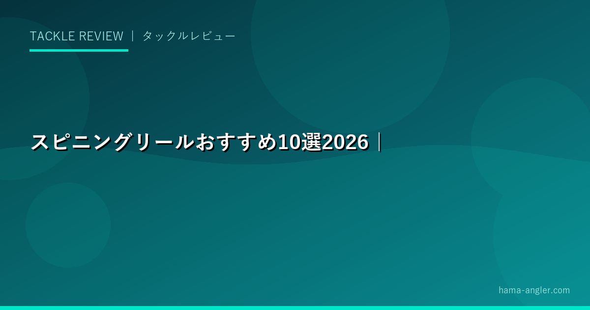 スピニングリールおすすめ10選2026｜初心者から上級者まで番手別・釣り方別に完全比較ガイド