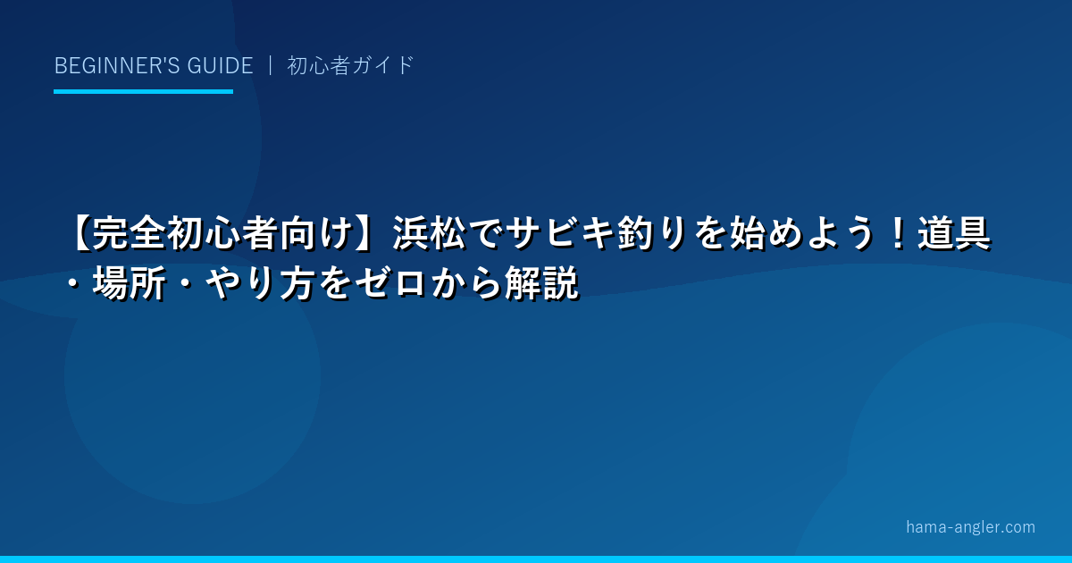 【完全初心者向け】浜松でサビキ釣りを始めよう!道具・場所・やり方をゼロから解説