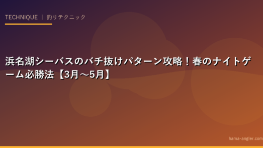 浜名湖シーバスのバチ抜けパターン攻略！春のナイトゲーム必勝法【3月〜5月】