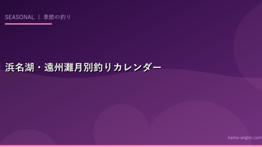 【２０２６年完全版】浜名湖・遠州灘 月別釣りカレンダー｜季節ごとの狙い目魚種とおすすめ釣法