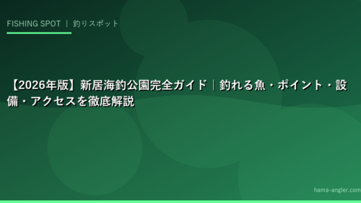 【2026年版】新居海釣公園完全ガイド｜釣れる魚・ポイント・設備・アクセスを徹底解説