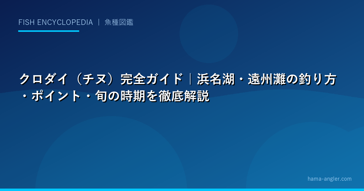 クロダイ（チヌ）完全ガイド｜浜名湖・遠州灘の釣り方・ポイント・旬の時期を徹底解説