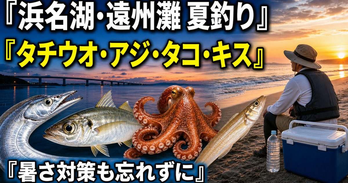 浜名湖と遠州灘の夏釣りを代表するタチウオ・アジ・タコ・キス