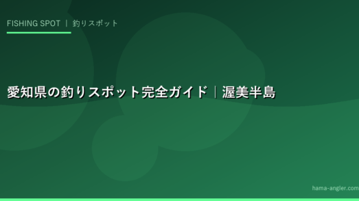 愛知県の釣りスポット完全ガイド｜渥美半島・知多半島・三河湾のおすすめ釣り場と狙い魚・シーズン情報