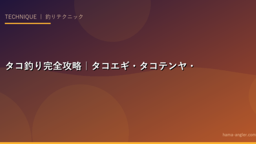 タコ釣り完全攻略｜タコエギ・タコテンヤ・ぶっこみ釣りでタコを確実に釣るためのポイント・テクニックを徹底解説