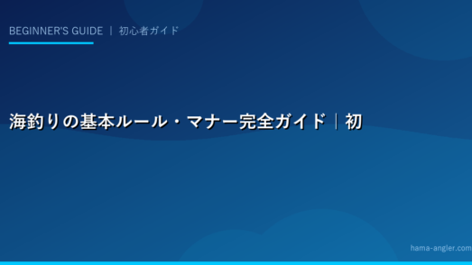 海釣りの基本ルール・マナー完全ガイド｜初心者が知っておくべき釣り場マナー・禁漁区・リリースルールを徹底解説