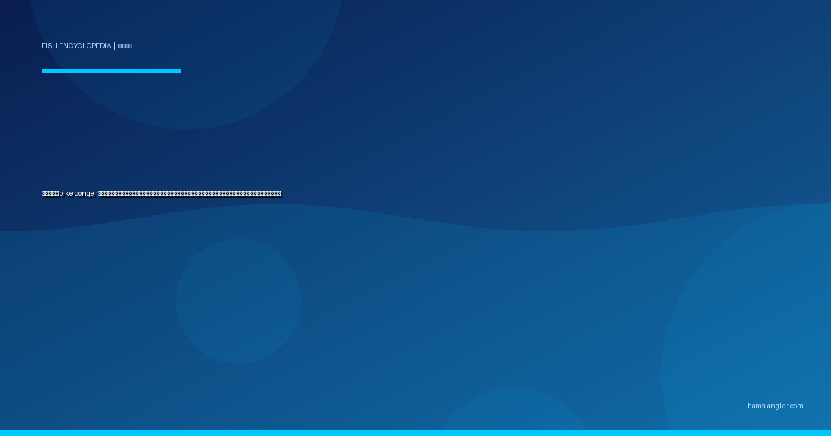 ハモ（鱧・pike conger）完全図鑑｜遠州灘・浜名湖の「梅雨の暴れ龍」生態・船釣り・ぶっこみ釣り・鱧しゃぶ＆天ぷらレシピまで徹底解説