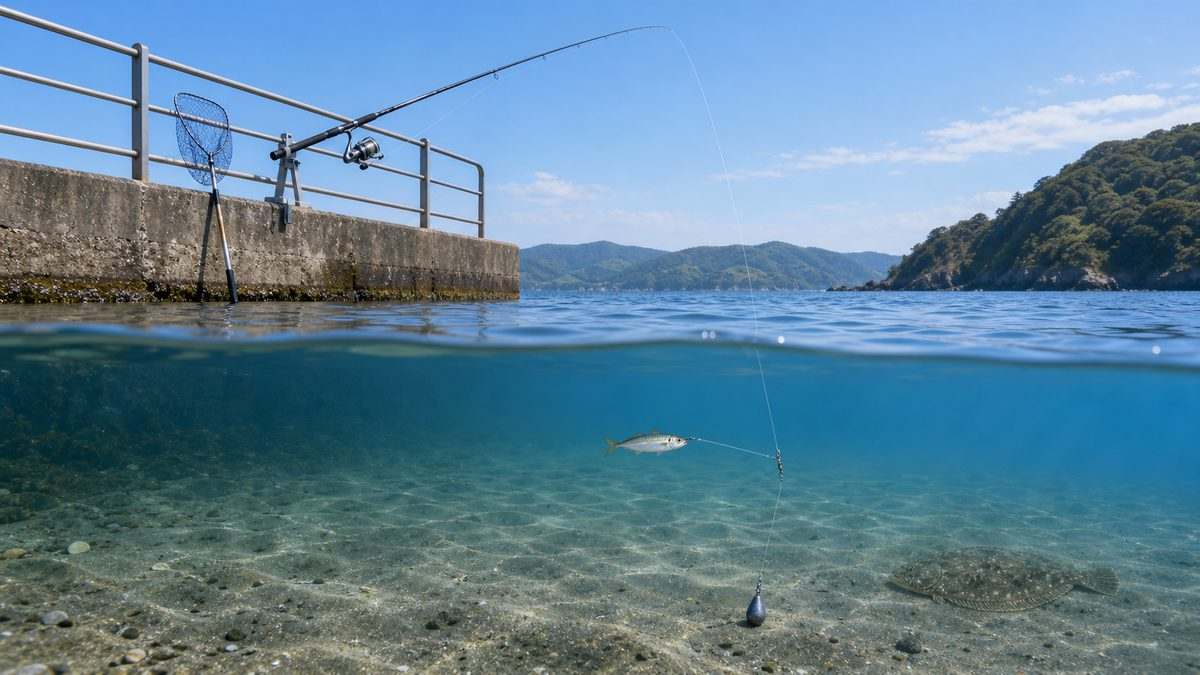 泳がせ釣りのロッド・リール・サルカン・ハリス・針・オモリの接続