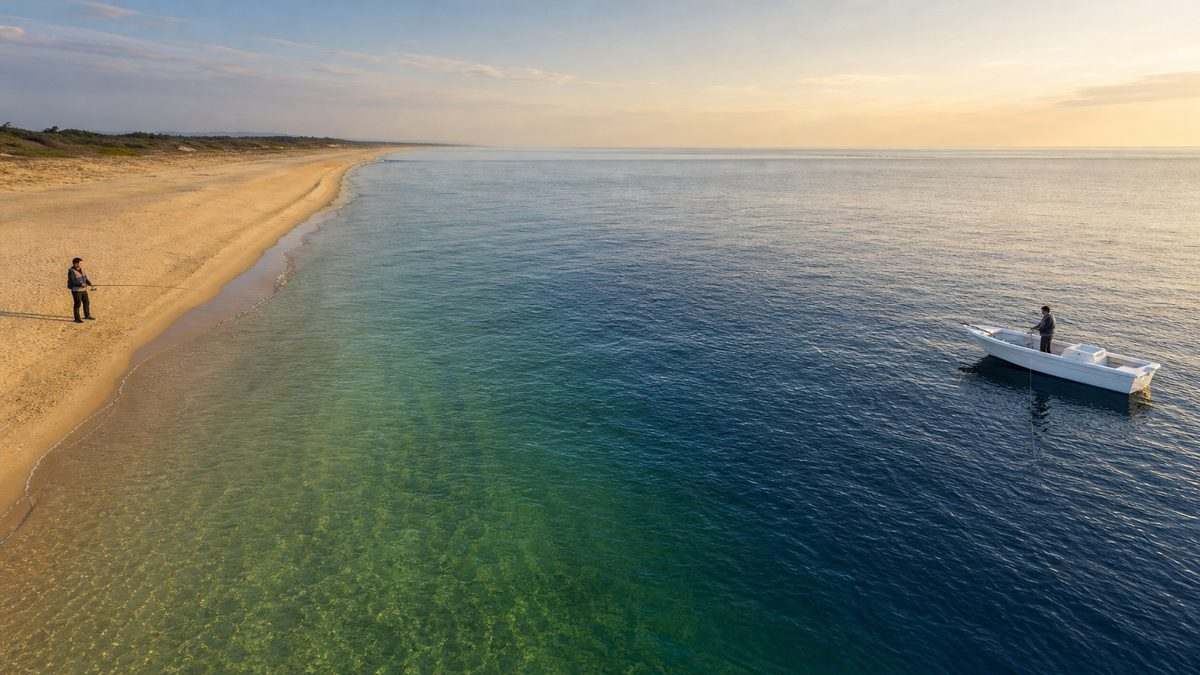 海岸のショアジギングと沖の船ジギングを一望する関連図