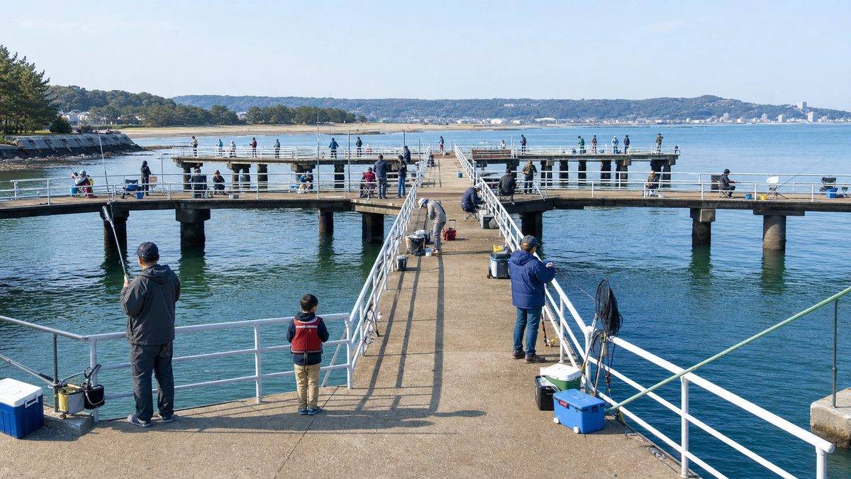 スポット③：新居弁天海釣公園（有料管理釣り場）の要点をまとめた釣り攻略インフォグラフィック