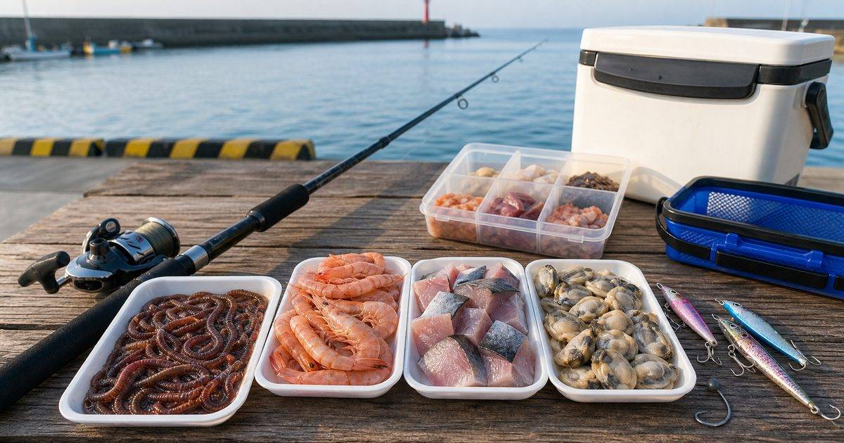 釣り餌の種類と使い分けを表す海釣りアイキャッチ