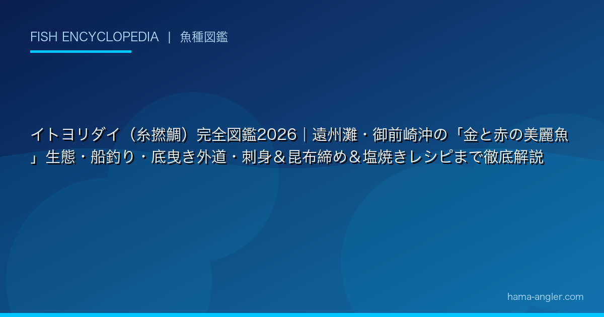イトヨリダイ（糸撚鯛）完全図鑑2026｜遠州灘・御前崎沖の「金と赤の美麗魚」生態・船釣り・底曳き外道・刺身＆昆布締め＆塩焼きレシピまで徹底解説