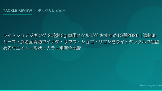 ライトショアジギング 20〜40g 専用メタルジグ おすすめ10選2026｜遠州灘サーフ・浜名湖堤防でイナダ・サワラ・ショゴ・サゴシをライトタックルで仕留めるウエイト・形状・カラー別完全比較