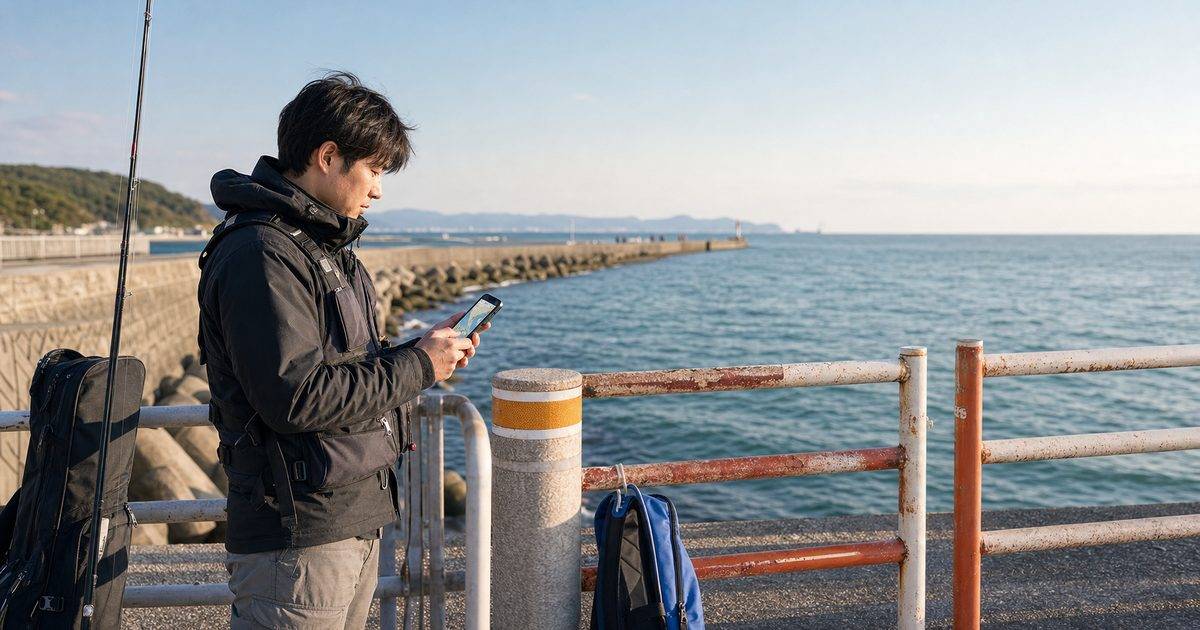 釣り場のルールを事前確認する海辺のイメージ