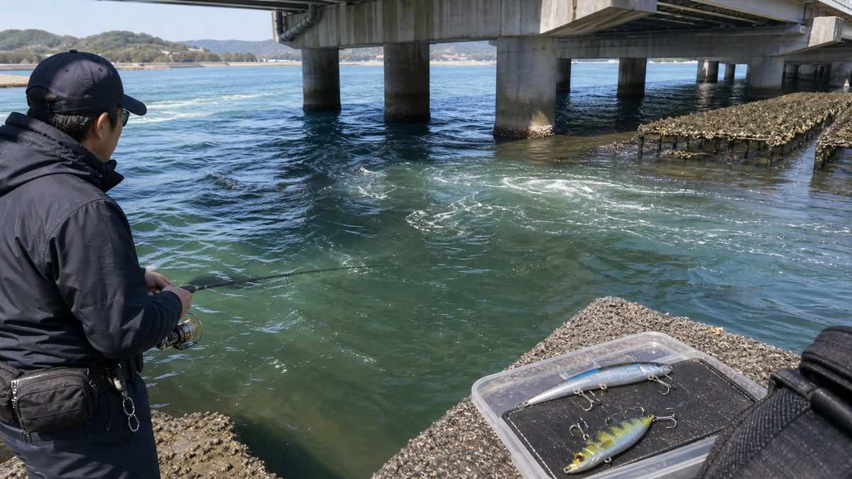 ポイント別攻略——浜名湖の主要シーバスポイントの要点をまとめた釣り攻略インフォグラフィック