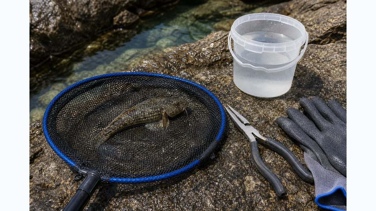 毒のあるハゼ類を釣ってしまった時の安全確認イメージ