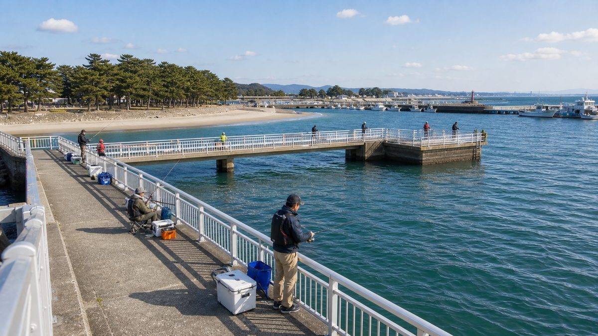 新居弁天海釣公園の基本情報の要点をまとめた釣り攻略インフォグラフィック