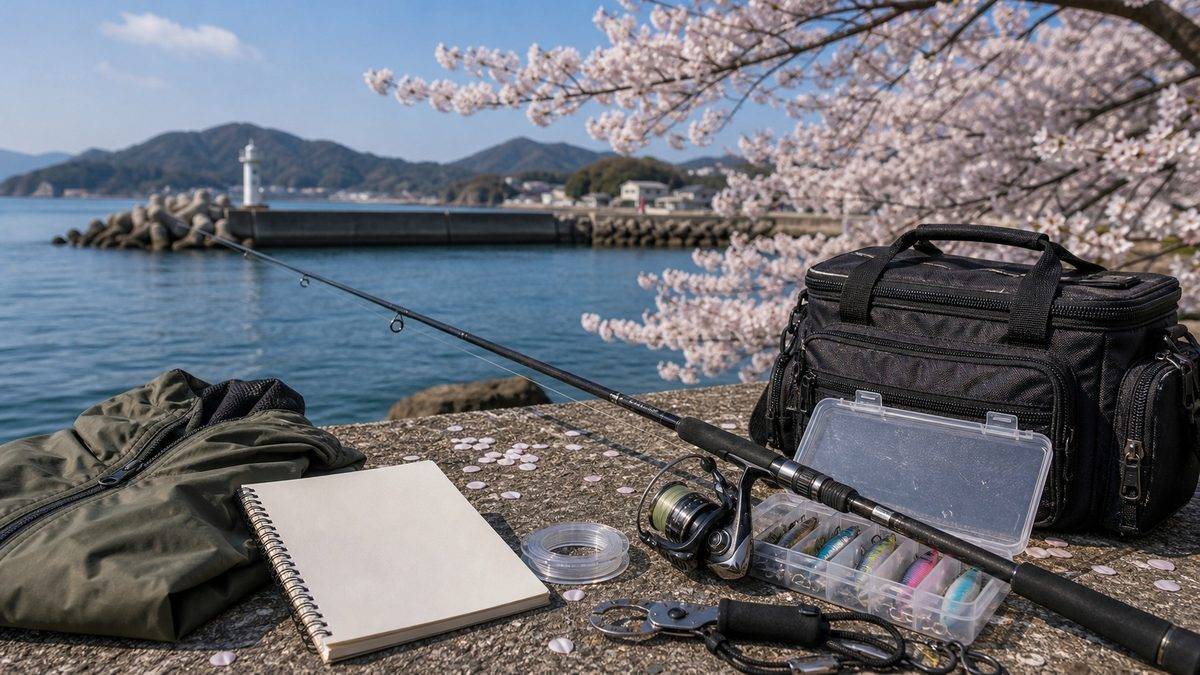 桜開花と釣りのカレンダー：地域別春シーズンの目安の要点をまとめた釣り攻略インフォグラフィック