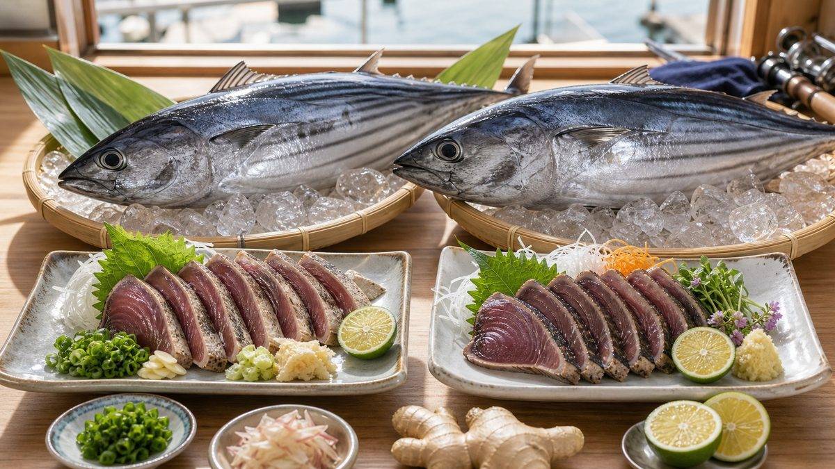 春カツオと戻りカツオ｜旬と味わいの違いの要点をまとめた釣り攻略インフォグラフィック