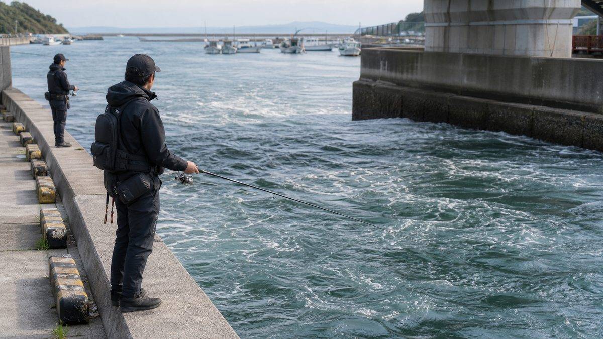 スポット①：今切口（浜名湖最強の潮流ポイント）の要点をまとめた釣り攻略インフォグラフィック