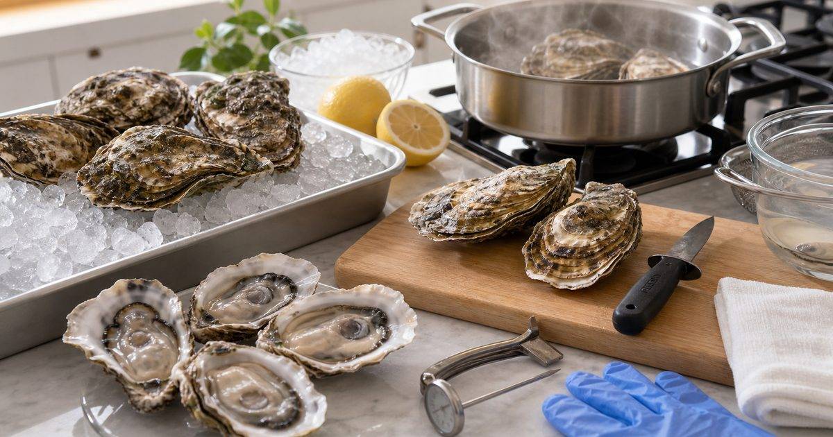生食用と加熱用の牡蠣の違いをイメージした調理前の牡蠣