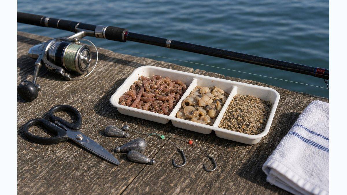 カレイ釣りのエサの要点をまとめた釣り攻略インフォグラフィック