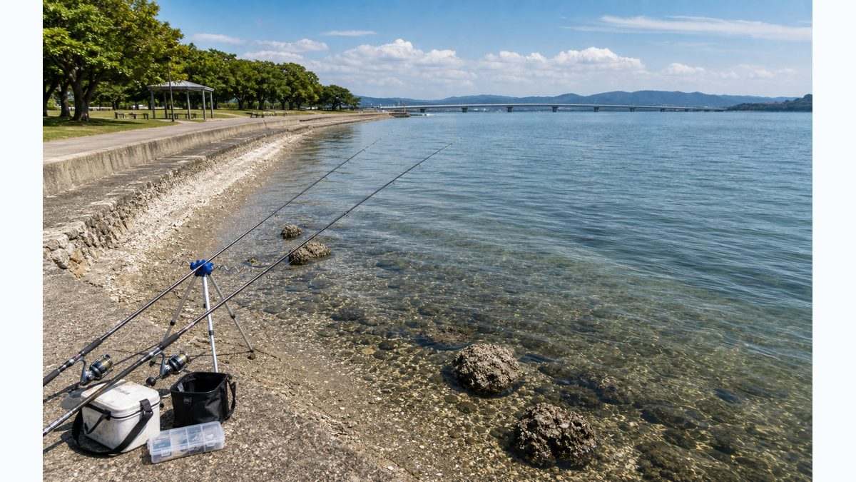 村櫛海岸の特徴の要点をまとめた釣り攻略インフォグラフィック