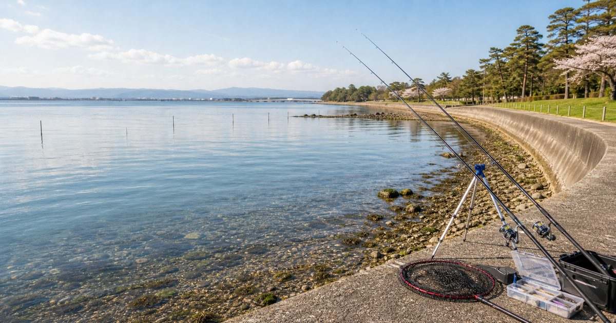 村櫛海岸の釣り場全景