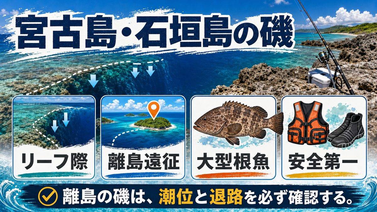 3. 宮古島・石垣島の磯釣り｜南の離島ならではの希少魚種の要点をまとめた釣り攻略インフォグラフィック