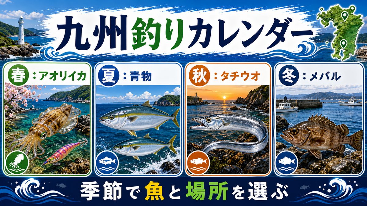 シーズンカレンダーの要点をまとめた釣り攻略インフォグラフィック