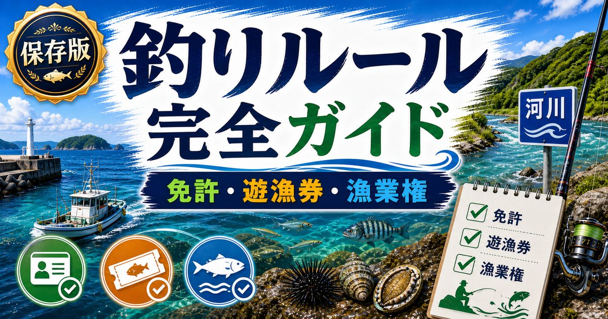 1. 釣りに免許・資格は必要か｜一般的な海釣りの法的位置づけの要点を伝える釣り記事アイキャッチ画像