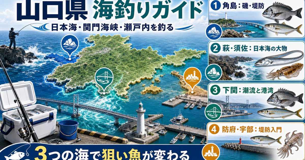 1. 山口県の釣り場概要|日本海・関門海峡・瀬戸内が交わる複雑な海況の要点を伝える釣り記事アイキャッチ画像