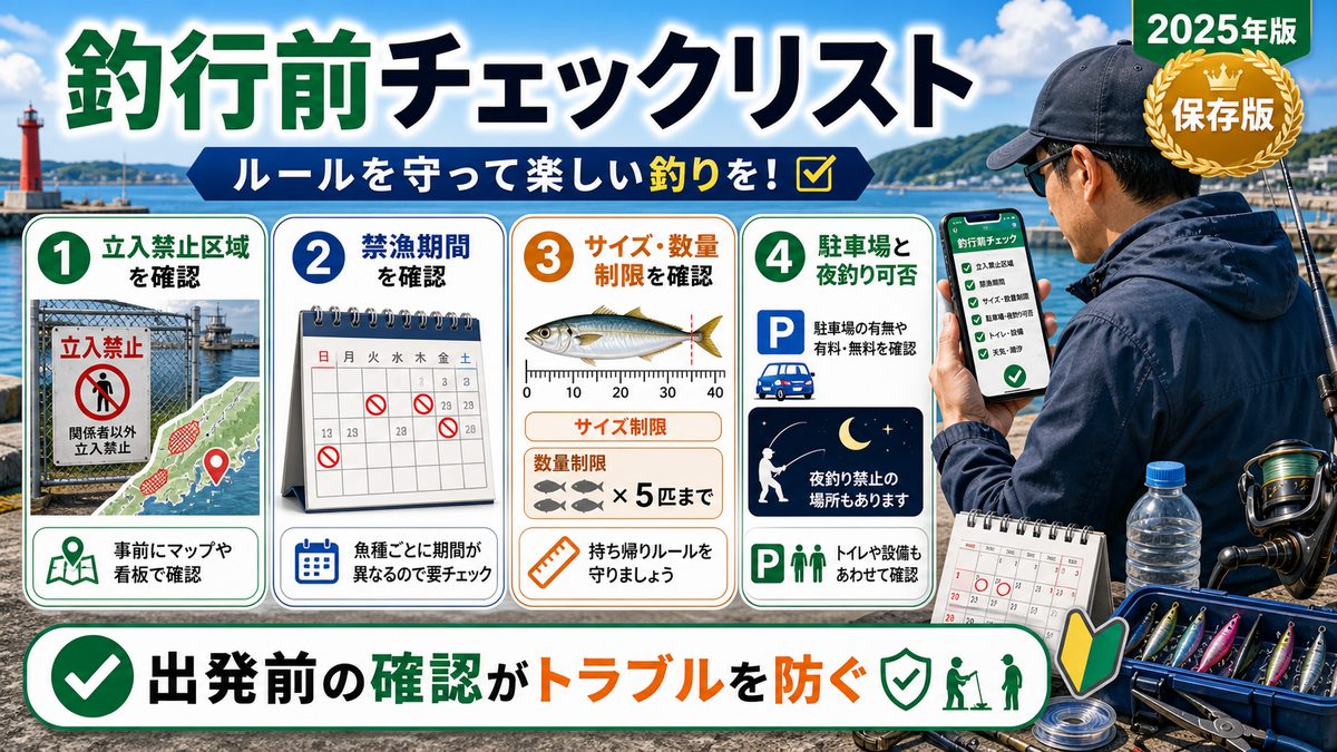 7. 釣り人が今すぐできるルール対応策の要点をまとめた釣り攻略インフォグラフィック