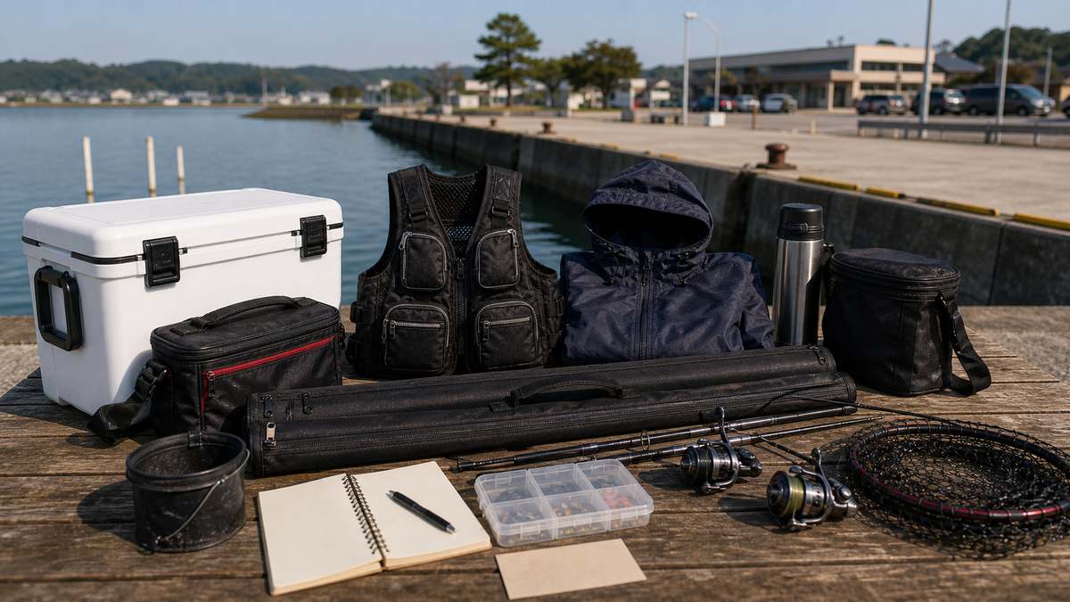浜名湖の地形・水質と魚の動き：周辺施設・情報の内容を示す釣り写真