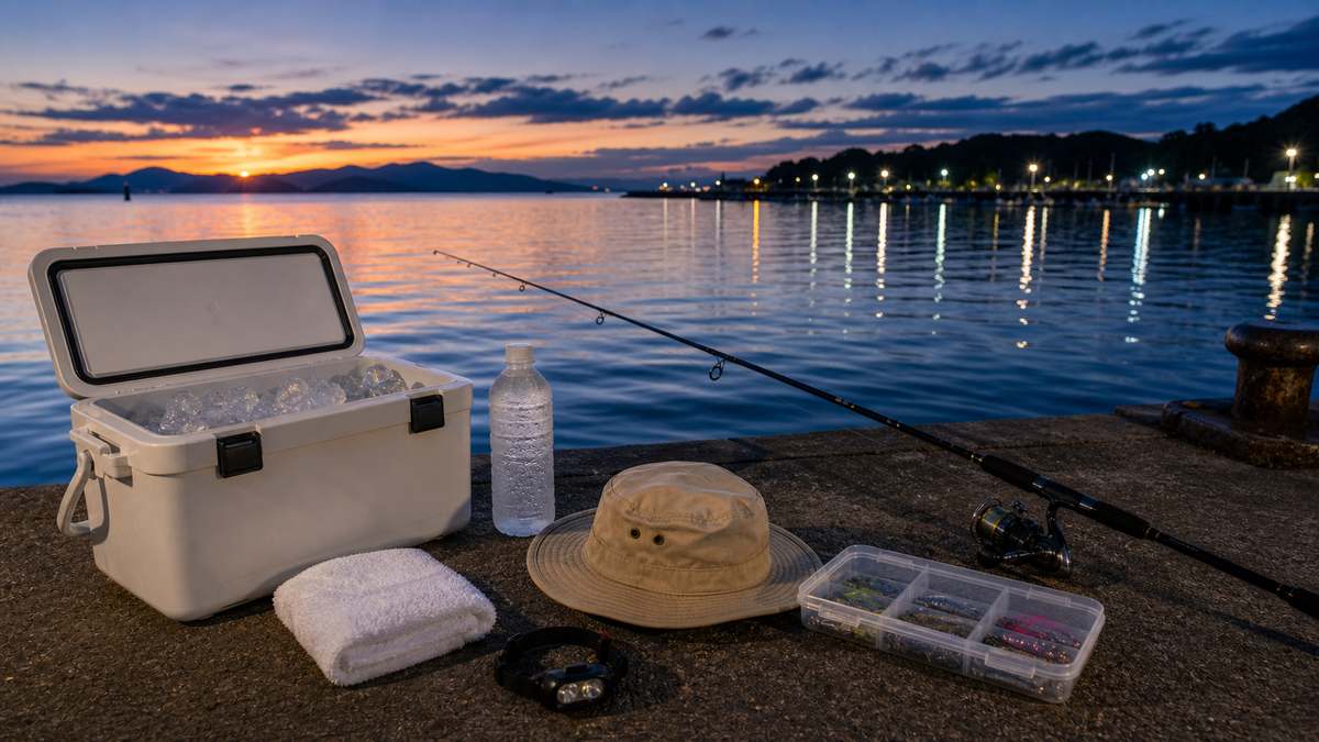 まとめ：8月の浜名湖は「朝・夕・夜」に動けをイメージした海釣り記事用の写真