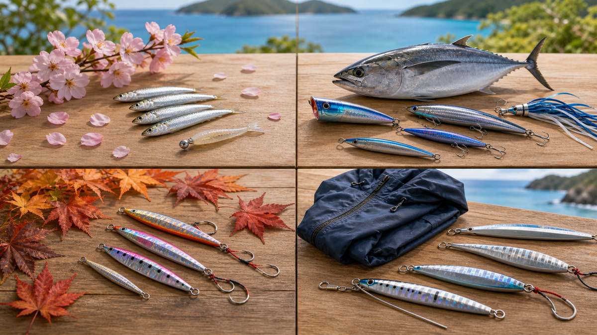 ベストシーズンカレンダーをイメージした海釣り記事用の写真