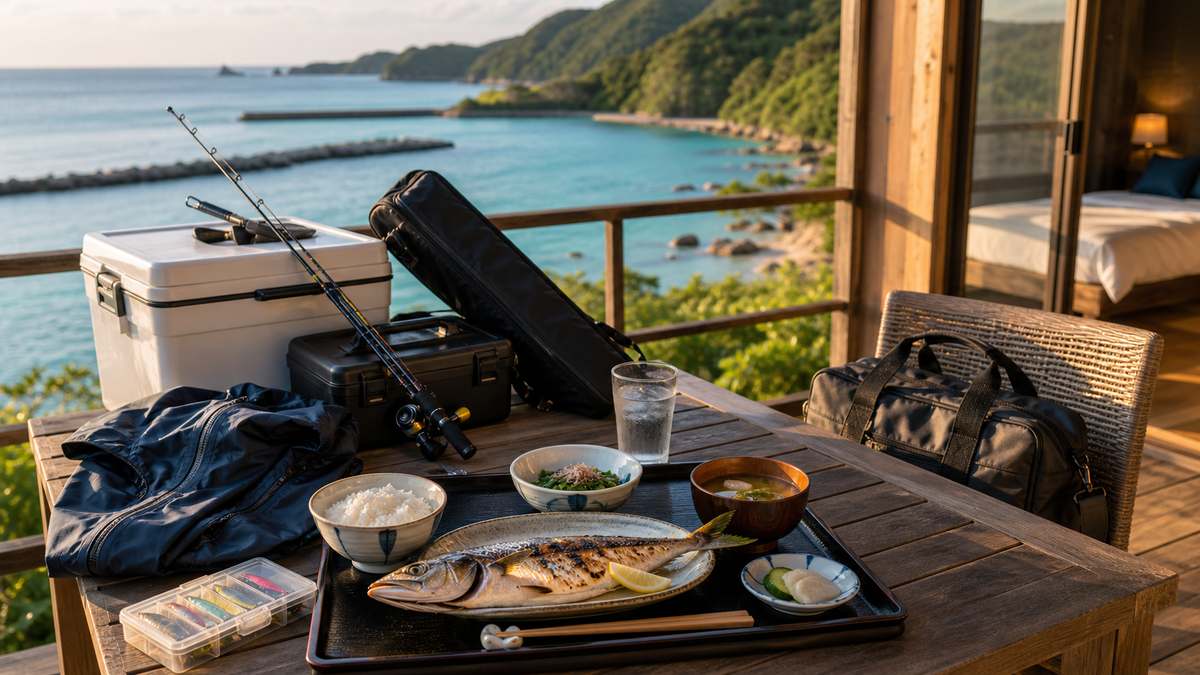 奄美大島釣行の宿泊・食事・現地準備をイメージした海釣り記事用の写真