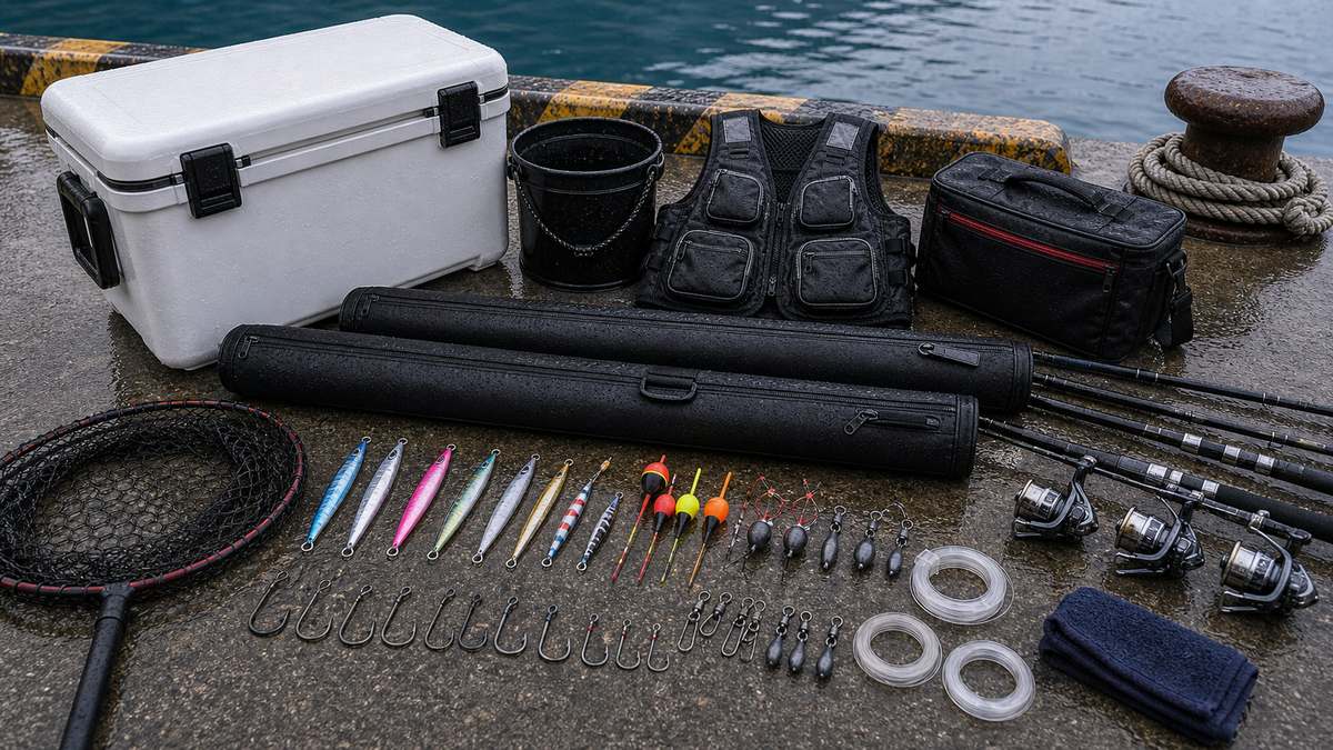 長崎県の海の特徴と釣り環境：長崎釣行向け推奨タックルと仕掛けの内容を示す釣り写真