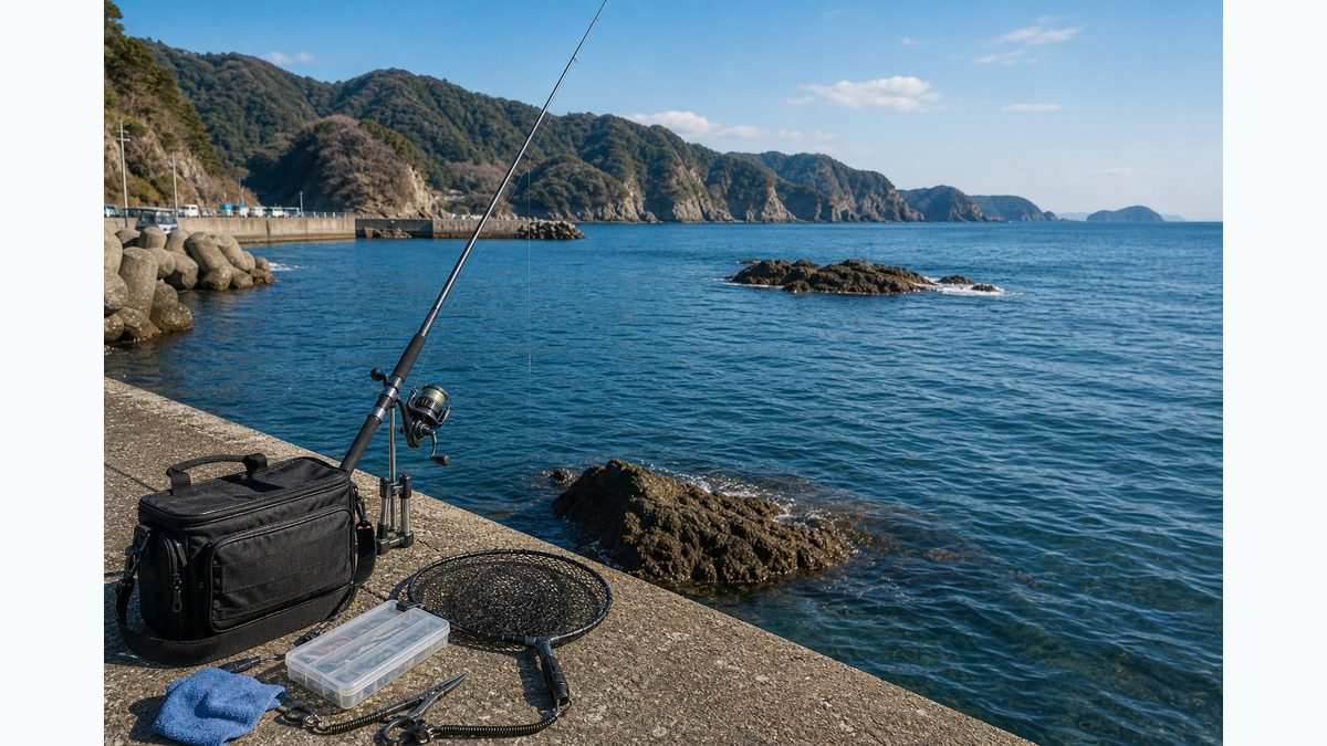 三陸沿岸の港と岩場で釣りをするための釣り場イメージ