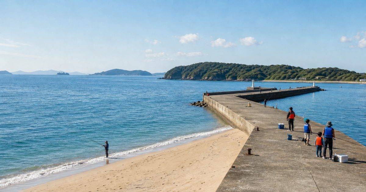 愛知県の海釣りスポット全体を示す知多半島・渥美半島・三河湾の海岸風景
